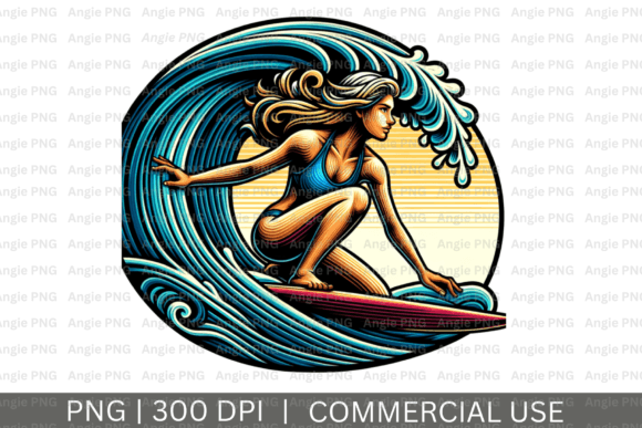 Dynamic Wave Rider: Clipart for Modern Design