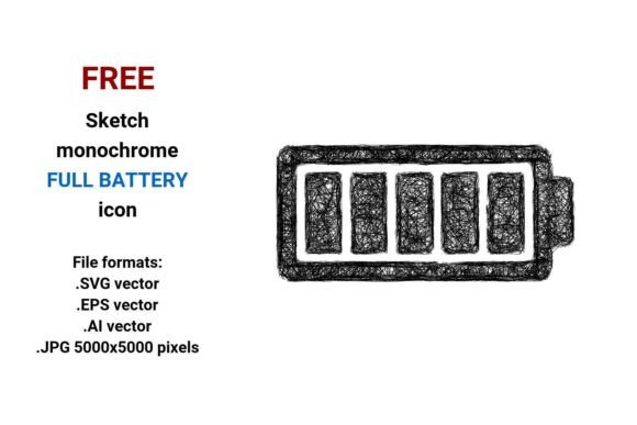 Free Sketch Full Battery Icon: A Versatile Design Asset