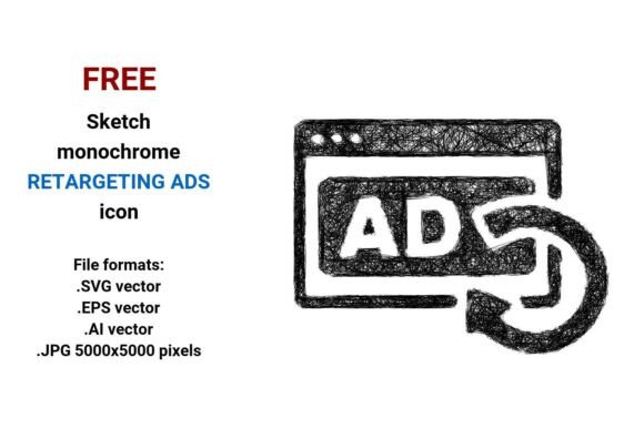 Free Sketch Retargeting Ads Icon for Creative Projects