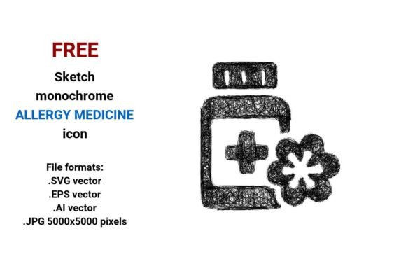Sketch Allergy Medicine Icon: Free Vector Design Asset