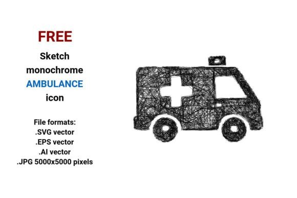 Sketch Ambulance Icon: A Free Design Asset for Visual Impact