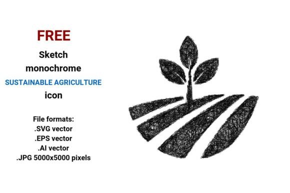 Sketch Sustainable Agriculture Icon: Free Vector Design Asset