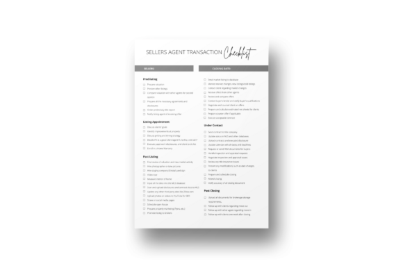 Streamline Your Real Estate Business with a Free Sellers Agent Transaction Checklist