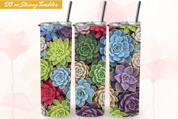 Succulent Tumbler Skinny Wrap 20oz PNG: A Designer's Asset