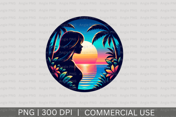 Summer Silhouette Women Beach PNG: A Designer's Versatile Asset