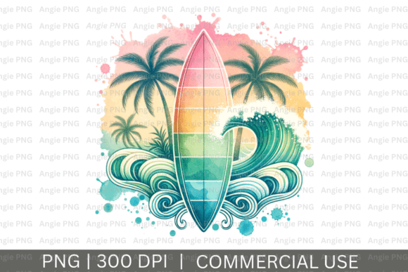 Vintage Pastel Surfboard PNG Clipart: A Designer's Guide